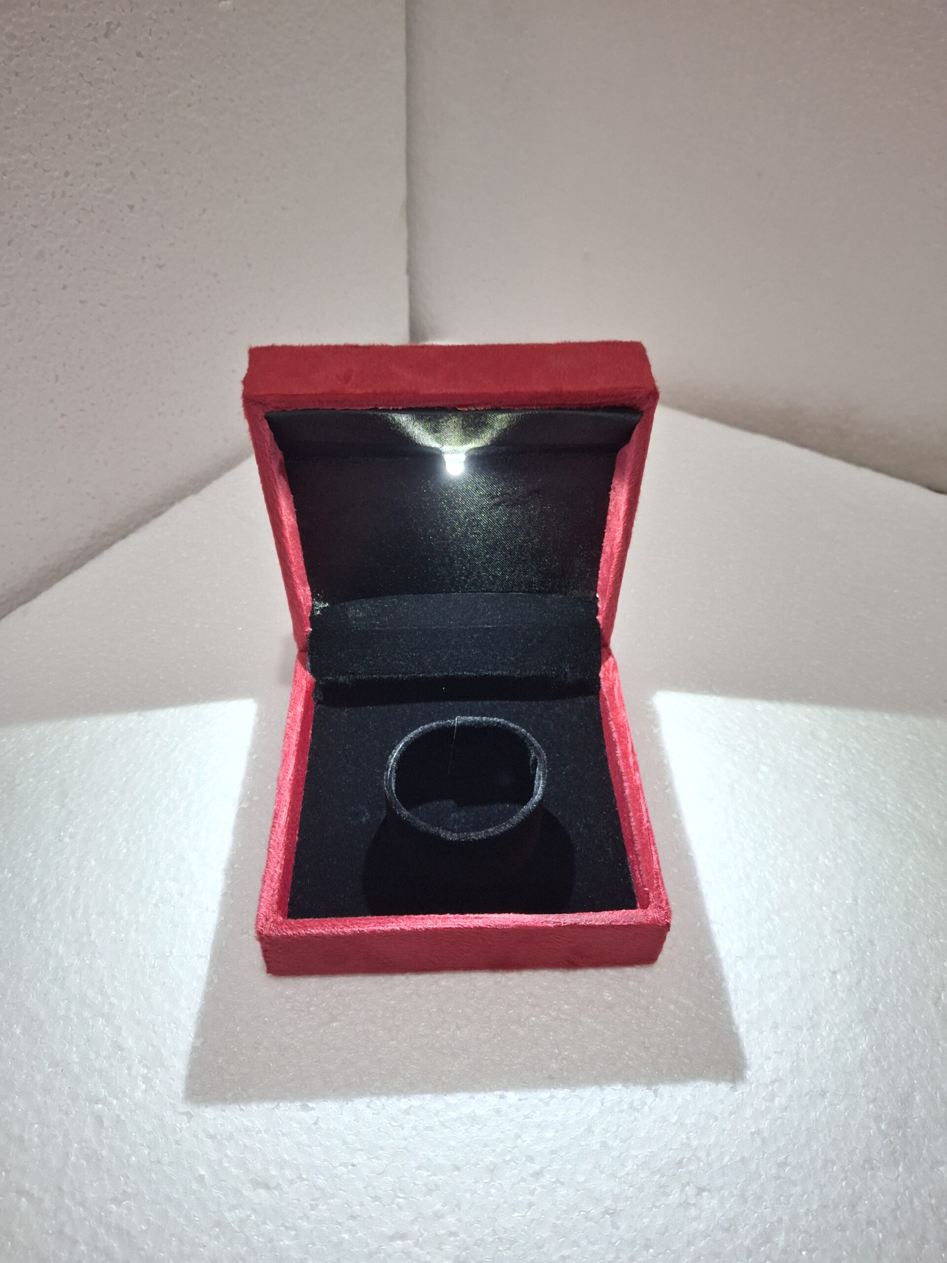 Tomato Red Suede Bangle Box