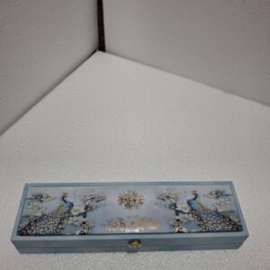 Blue Peacock Design Chain Box